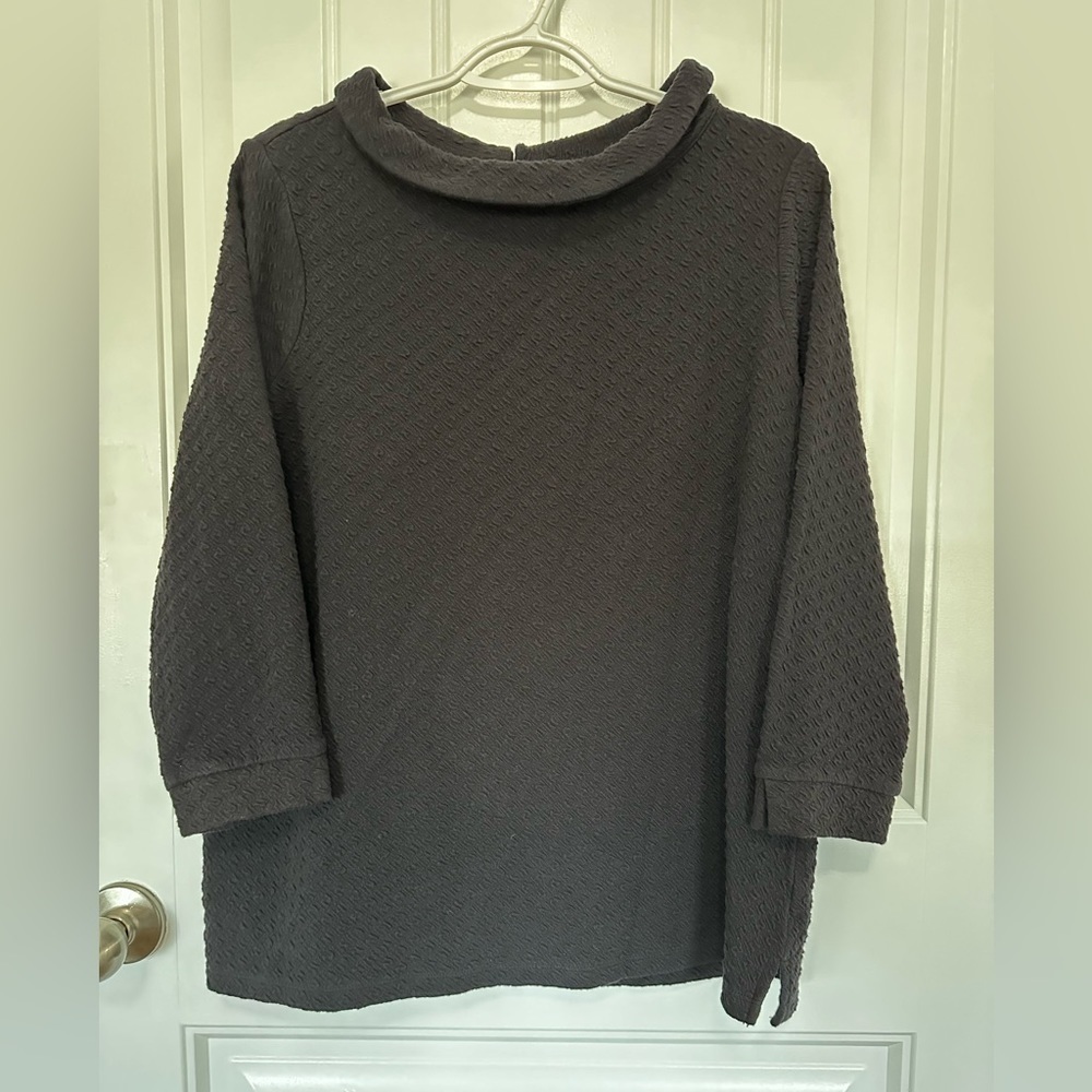 Kim Rogers mock neck crewneck textured top size petite large good used condition